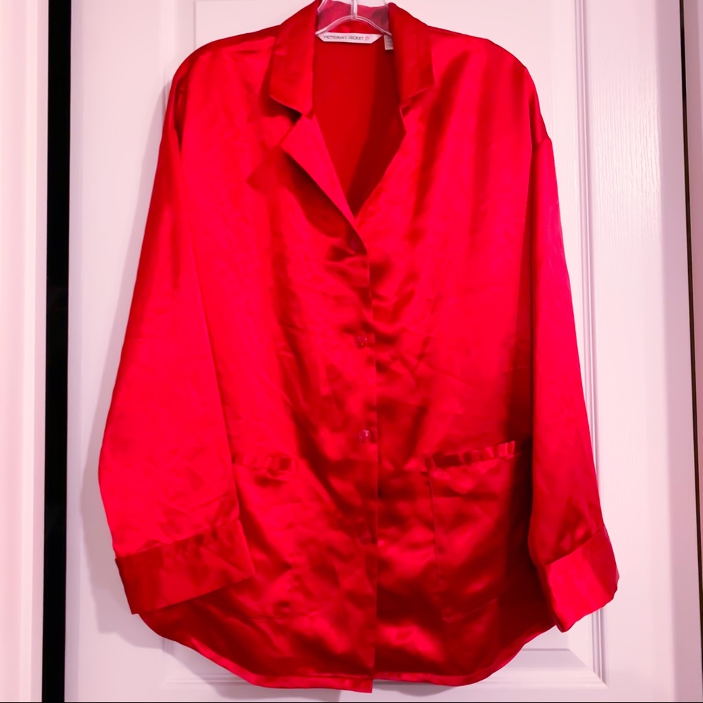 Like New! Victoria’s Secret Red Satin Pajama Top